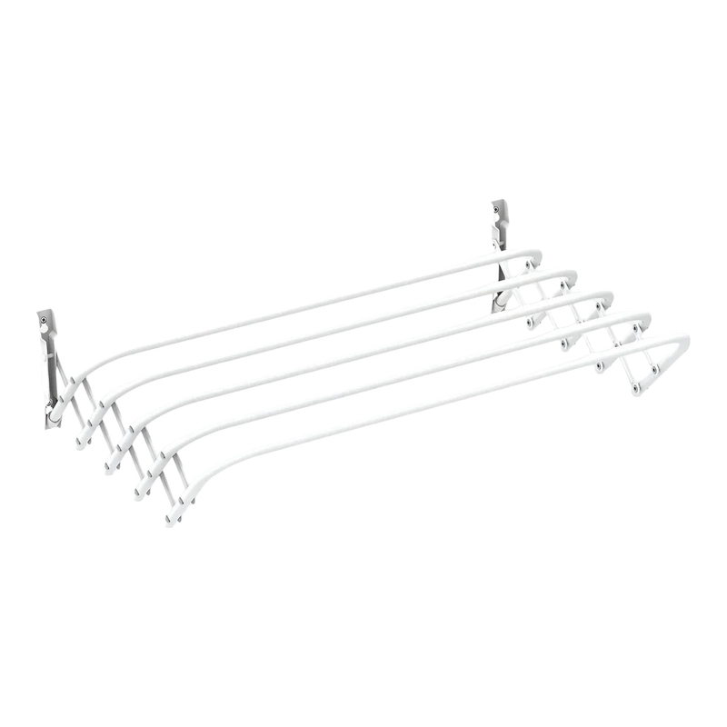 Tendedero de Ropa Retráctil de Pared 100cm - Karawan, Metal Blanco, 5 Metros, Acero Inoxidable