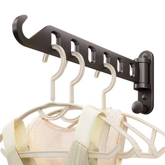 Tendedero de Ropa Retráctil de Pared 6 Agujeros, Plegable con Brazo Giratorio