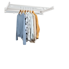 Tendedero de Ropa Retráctil de Pared de Aluminio con 4 Ganchos Móviles y Tapas ABS