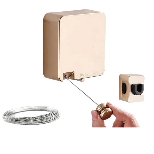 Tendedero de ropa retráctil invisible de acero inoxidable, cuerda de alambre para balcón y interior, organizador de lavandería