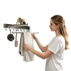 Tendedero de Ropa Retráctil Multiusos Plegable de Acero Inoxidable con Red para Balcón y Baño