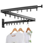 Tendedero de Ropa Retráctil Plegable de Aluminio, Montaje en Pared, Ahorro de Espacio para Interior y Exterior