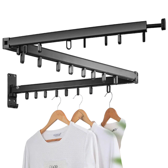Tendedero de Ropa Retráctil Plegable de Aluminio, Montaje en Pared, Ahorro de Espacio para Interior y Exterior