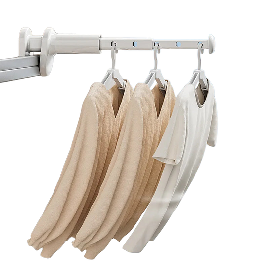 Tendedero de Ropa Retráctil Plegable para Balcón, Sin Taladro, Diseño Snap-On, Ideal para Viajes y Negocios