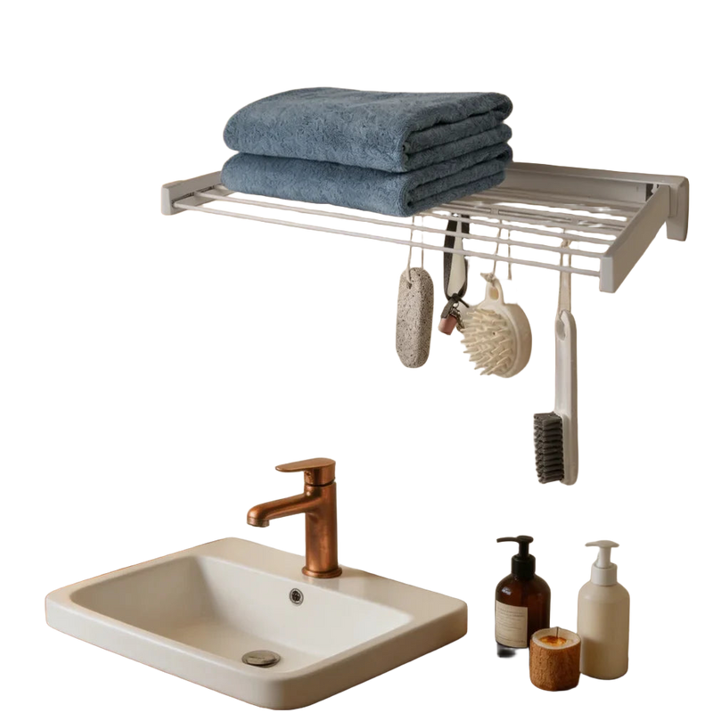 Tendedero de ropa retráctil, varillas de aluminio, marco ABS, secador para salas, restaurantes, dormitorios