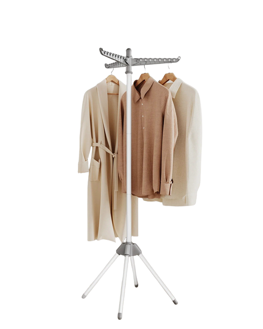 Tendedero de Ropa SONGMICS, Secador Plegable con 3 Brazos Giratorios, 4 Patas