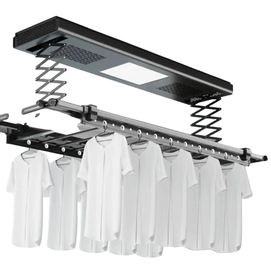 Tendedero de Ropa Telescópico Eléctrico con Control Remoto, 4 Barras, Plegable para Balcón