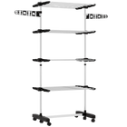 Tendedero de Ropa Vertical de 4 Niveles con Ruedas, 2 Lados Plegables, Estantes Ajustables y Marco de Acero Negro y Plateado