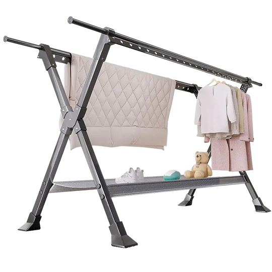 Tendedero de ropa vertical plegable de lujo en aleación de aluminio, secador de zapatos, móvil para balcón interior
