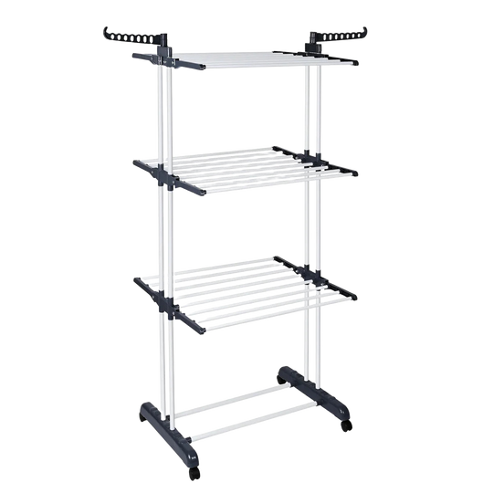 Tendedero de Ropa Vertical Plegable T-Lovendo con Ruedas, 4 Niveles, 170x77x64 cm, Alta Capacidad 26 kg