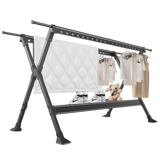 Tendedero de Suelo a Techo de Aleación de Aluminio Plegable - Sin Instalación para Ropa Infantil