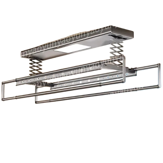 Tendedero Eléctrico de Techo Retráctil, Control Remoto, 210kg, Iluminación Gris