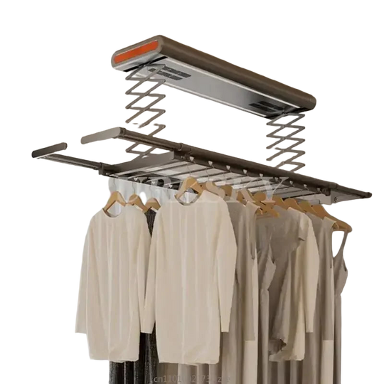 Tendedero Eléctrico Inteligente con Control Remoto, Secador de Ropa Plegable de Cuatro Postes para Balcón