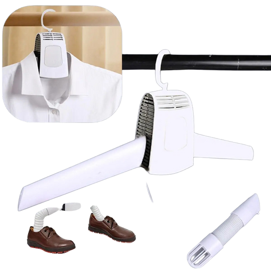 Tendedero Eléctrico Inteligente Plegable con Calefactor, Portátil para Viajes y Exterior