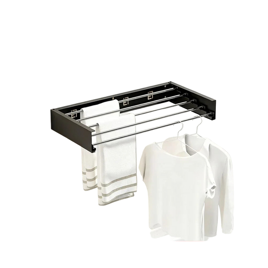 Tendedero invisible de acero al carbono 5 varillas 60cm, oculto, montaje en pared, plegable, resistente