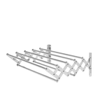 Tendedero Plegable de 42-80 cm, Perchero para Ropa, 7 Barras Extensibles, Colgador de Pared Retráctil