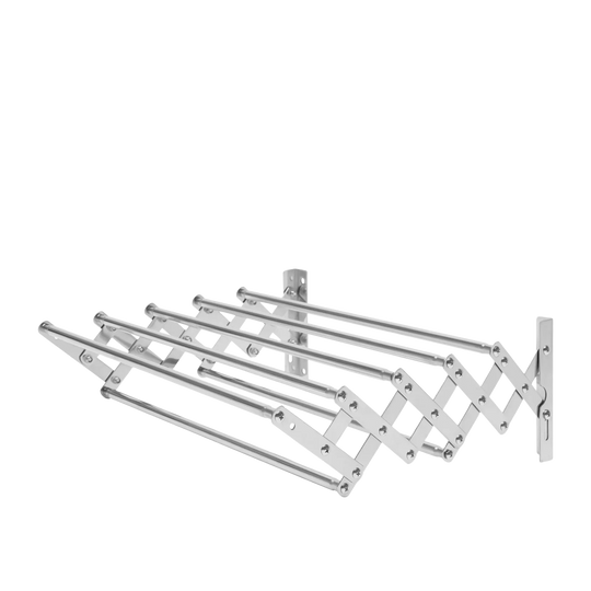 Tendedero Plegable de 42-80 cm, Perchero para Ropa, 7 Barras Extensibles, Colgador de Pared Retráctil