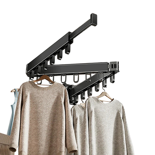 Tendedero Plegable de Pared con 18 Ganchos Retráctil hasta 13kg