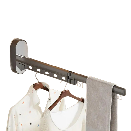 Tendedero Plegable de Pared con Ventosa y Varilla Retráctil Reutilizable