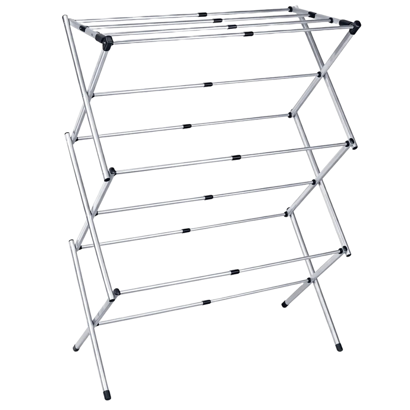 Tendedero Plegable T-LoVendo, Extensible de 43 a 75 cm, Acero Ligero Anticorrosivo, 4 Niveles, Carga 15 kg