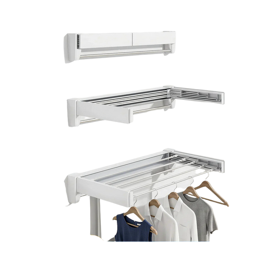 Tendedero Retráctil de Pared 60lb - Perchero Plegable para Toallas de Aluminio Resistente