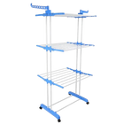 Tendedero Vertical con Ruedas para Ropa - Plástico Ecológico y Acero Pintado - 3 Niveles, Plegable, 25 kg