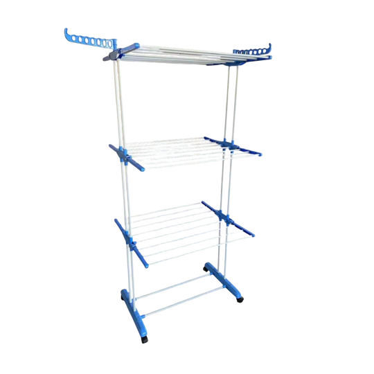 Tendedero Vertical Plegable de Alta Capacidad - Acero Inoxidable, 4 Niveles, Alas Extensibles
