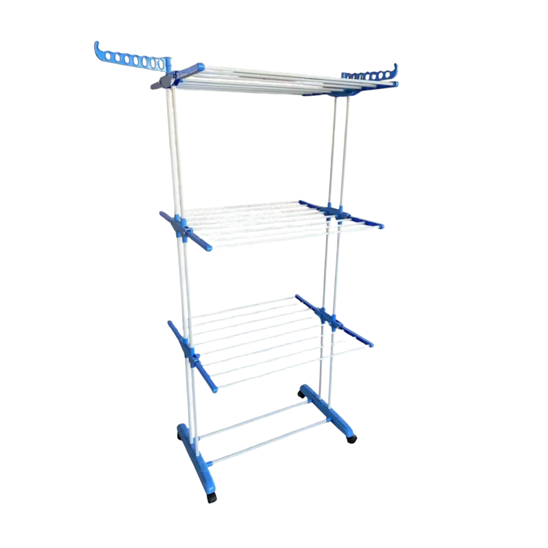 Tendedero Vertical Plegable de Alta Capacidad - Acero Inoxidable, 4 Niveles, Alas Extensibles