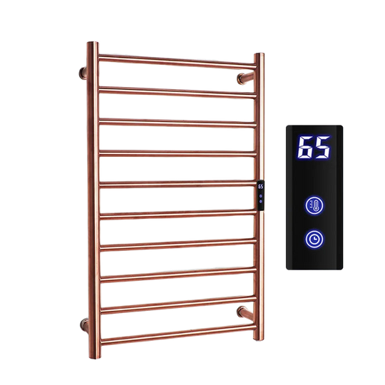Toallero Eléctrico Calefactor de Acero Inoxidable - Oro/Rose Gold - Cable Oculto o Expuesto
